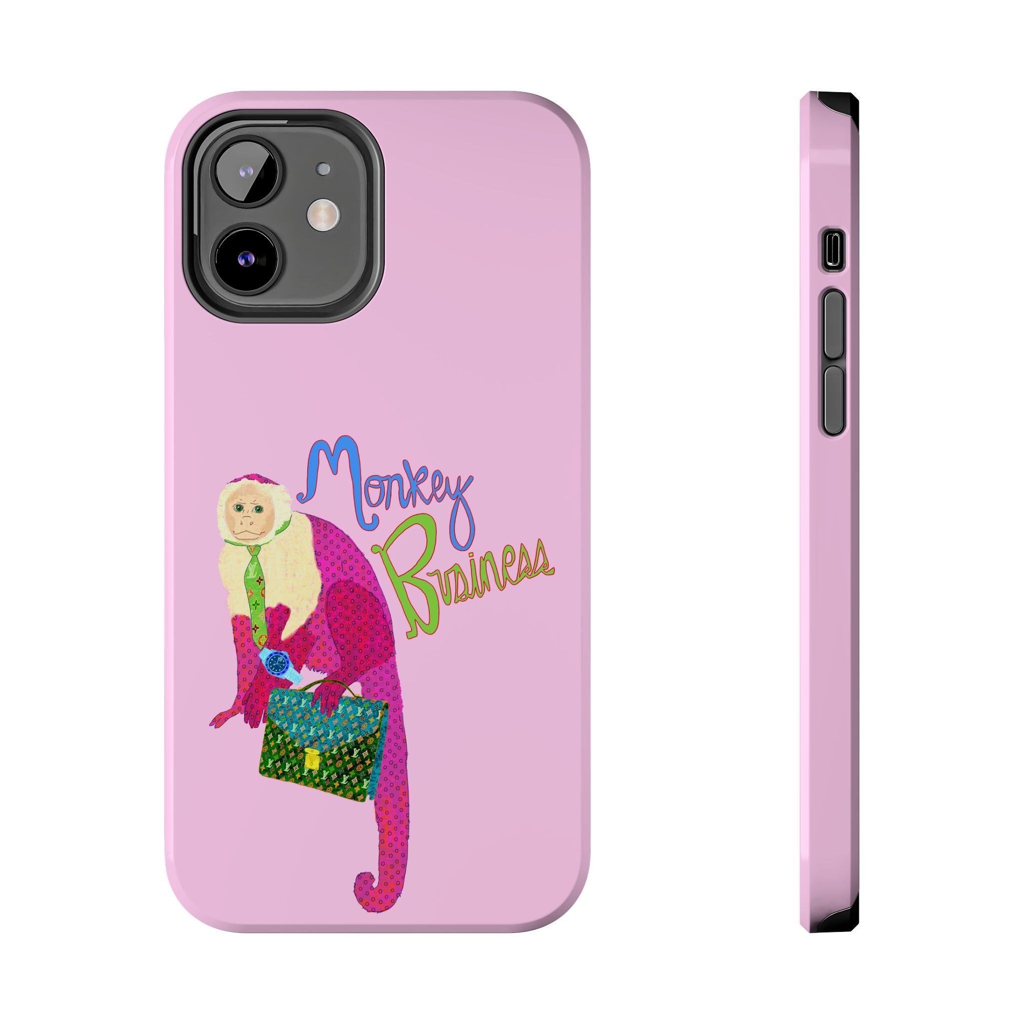 Monkey Business Pink Phone Case