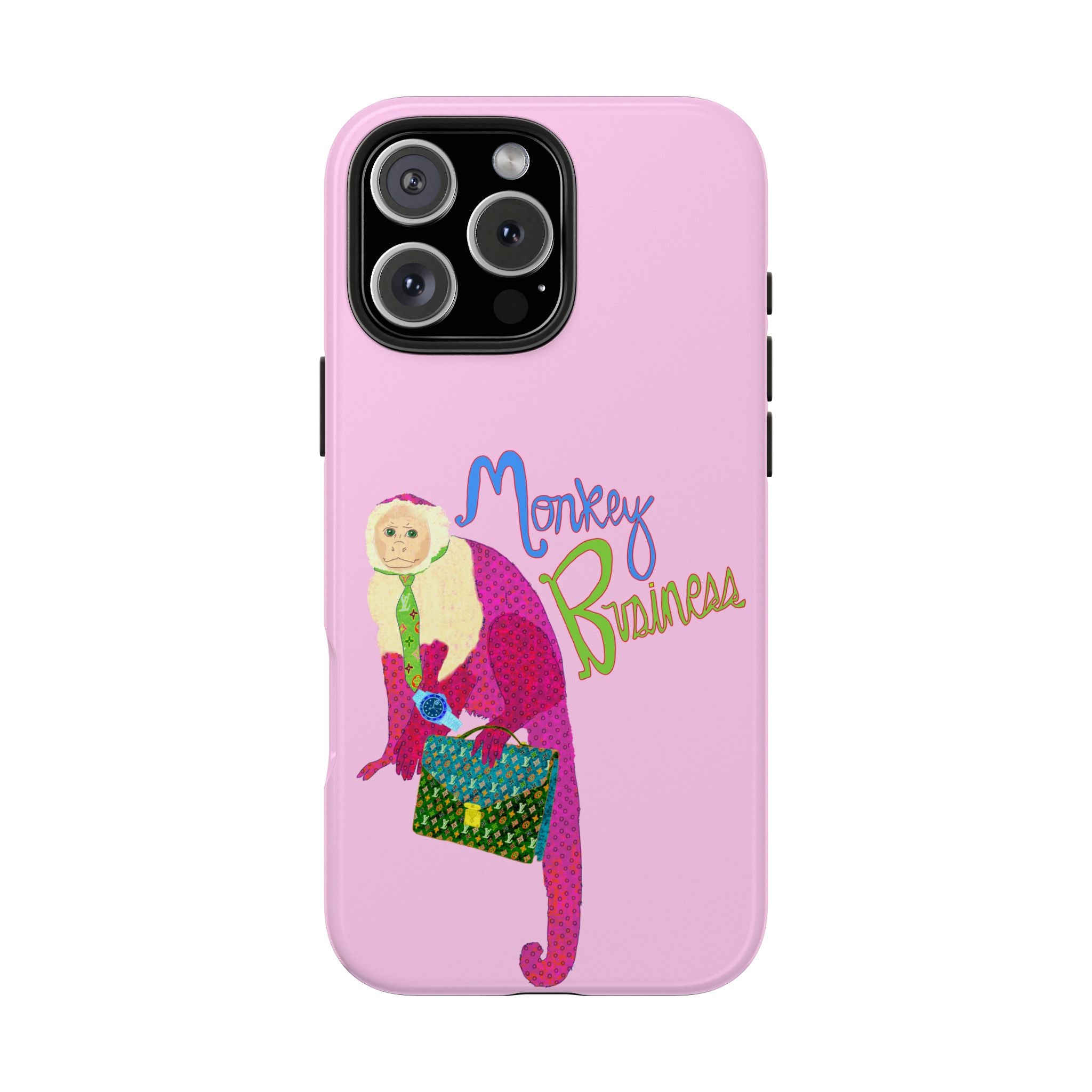 Monkey Business Pink Phone Case