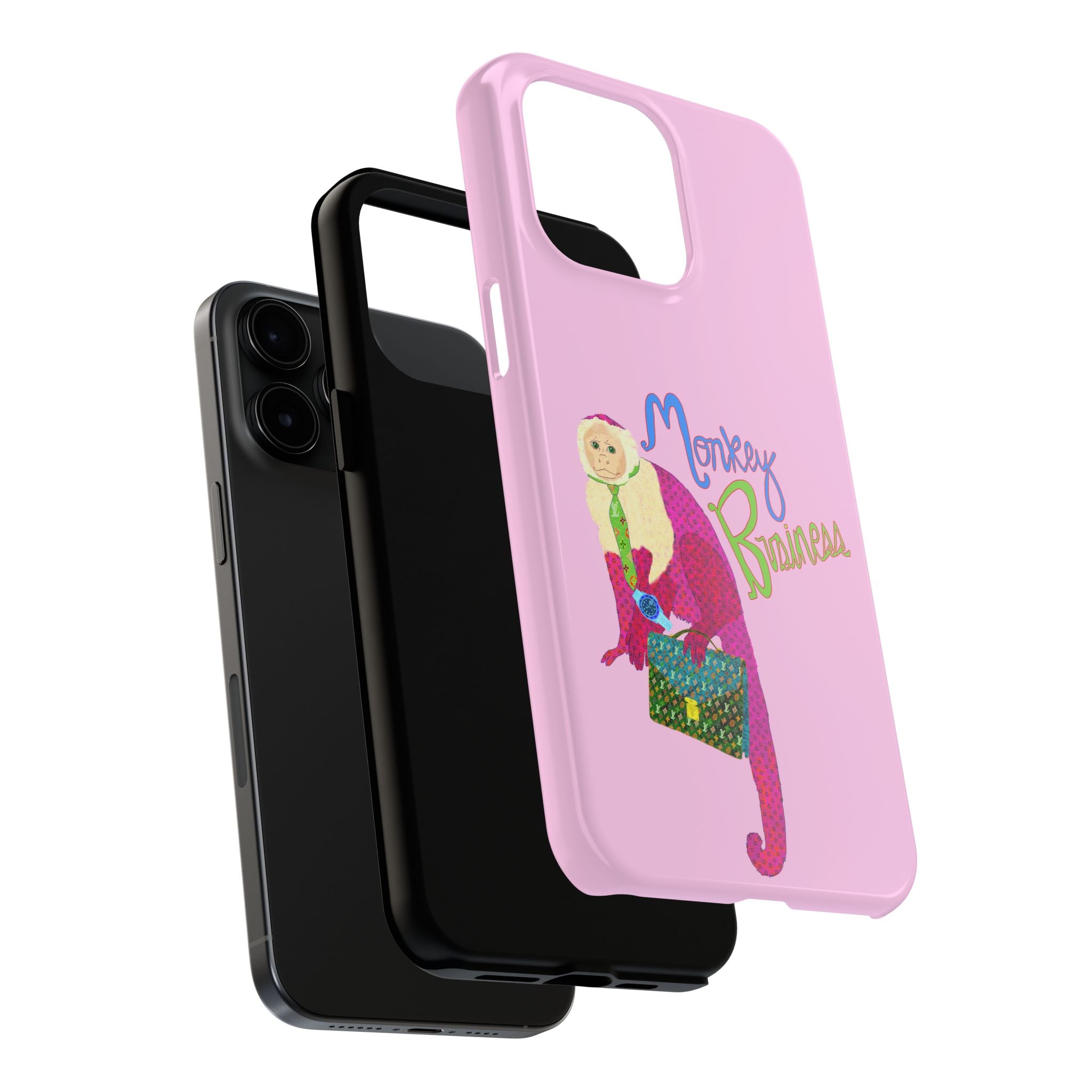 Monkey Business Pink Phone Case