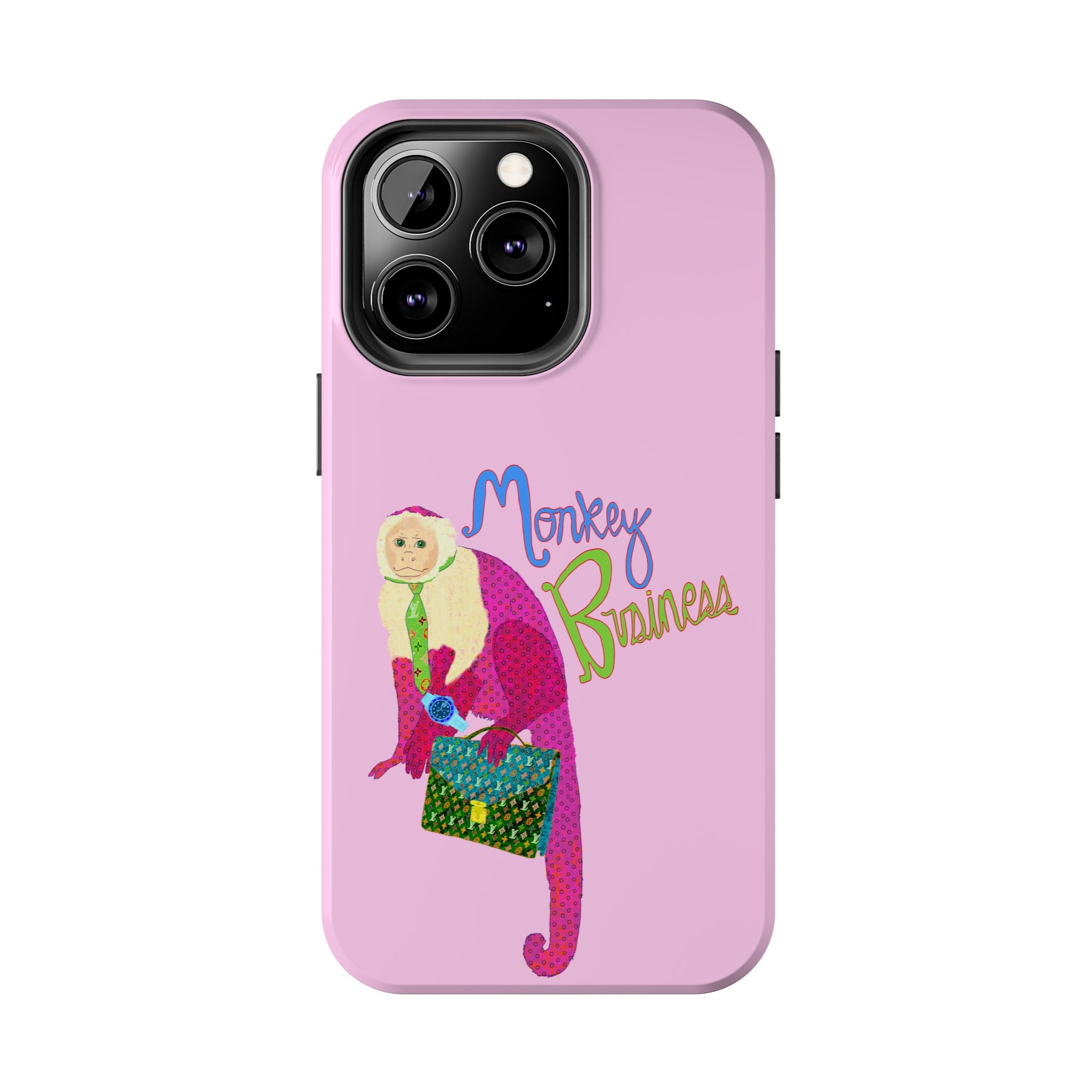 Monkey Business Pink Phone Case