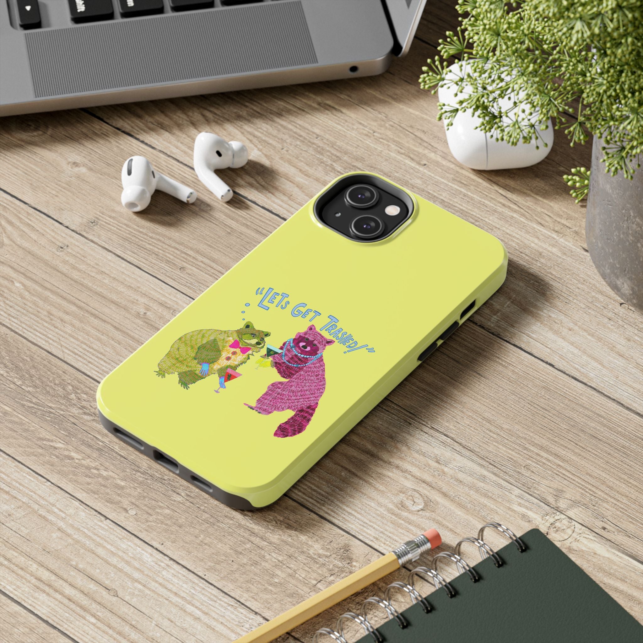 Lets Get Trashed Yellow Phone Case