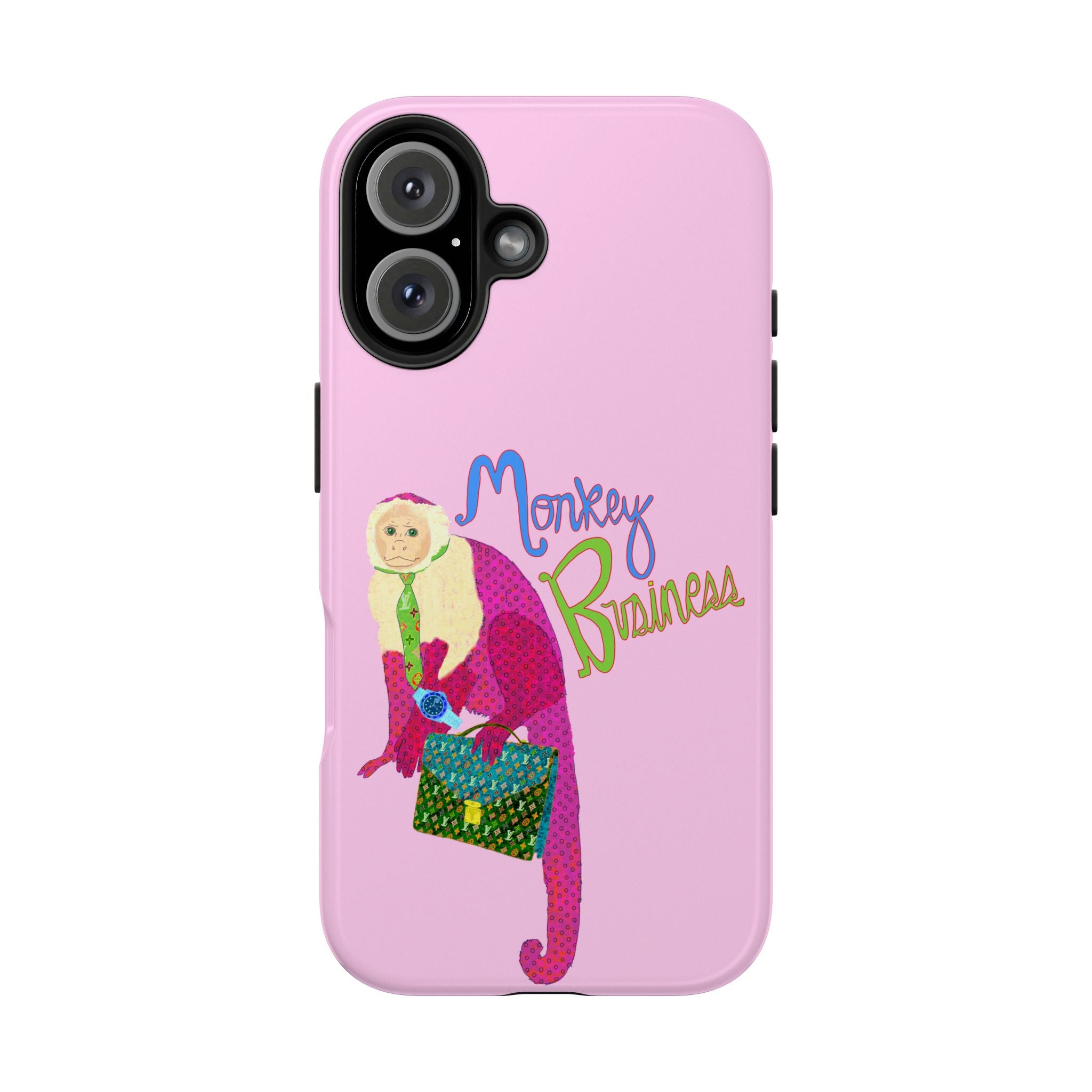 Monkey Business Pink Phone Case