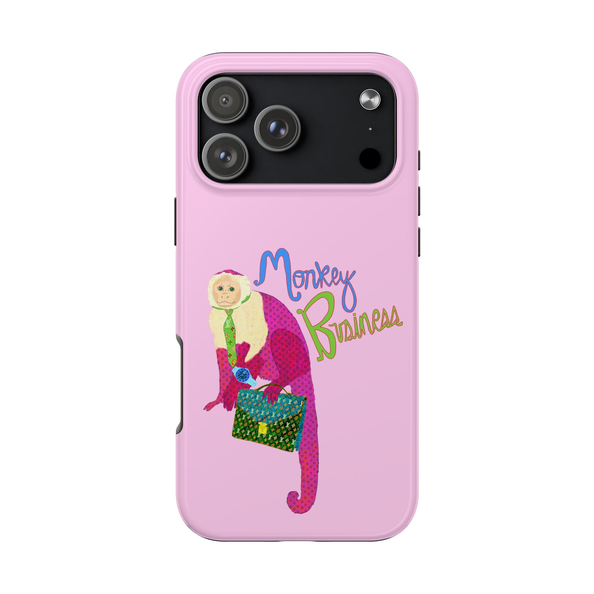 Monkey Business Pink Phone Case