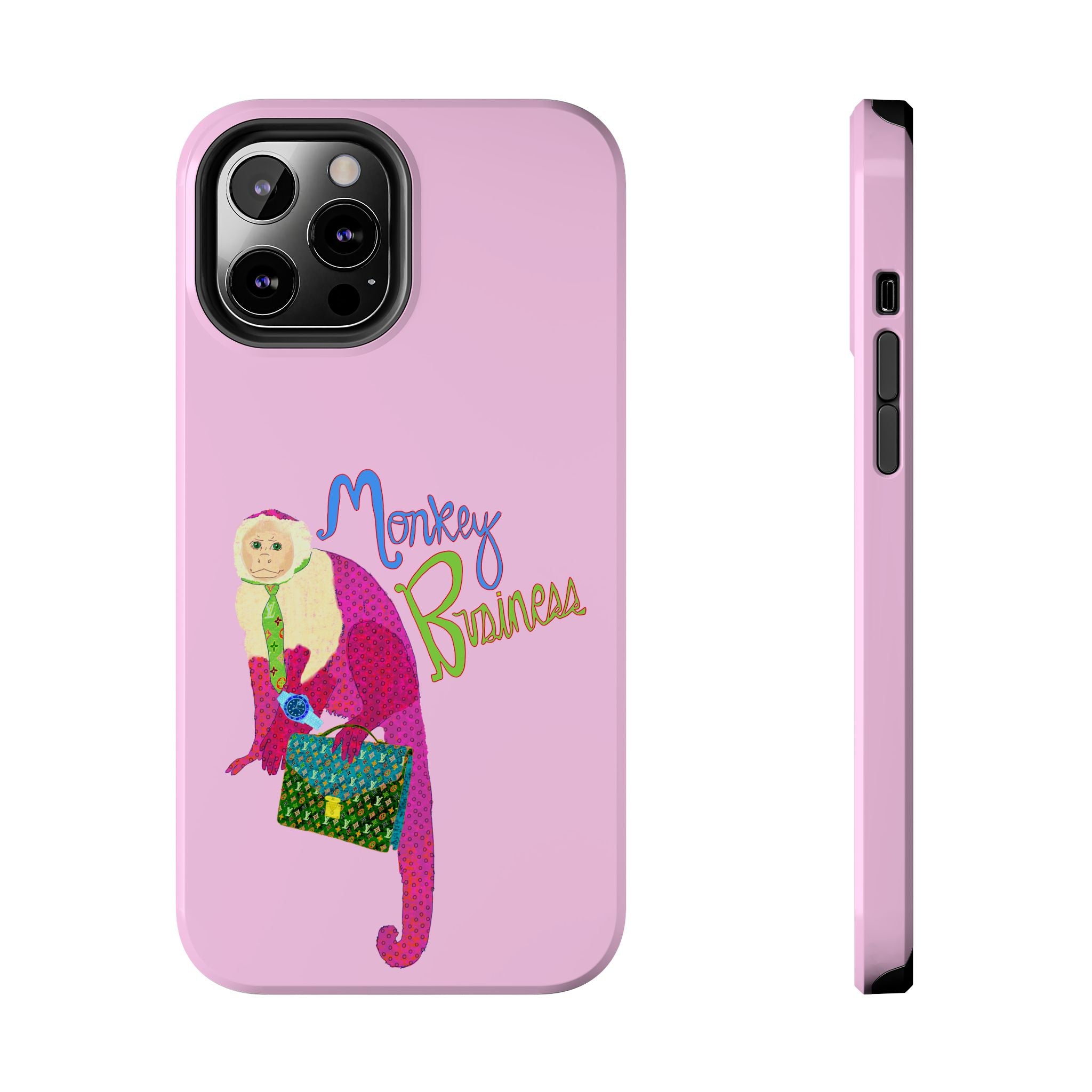 Monkey Business Pink Phone Case