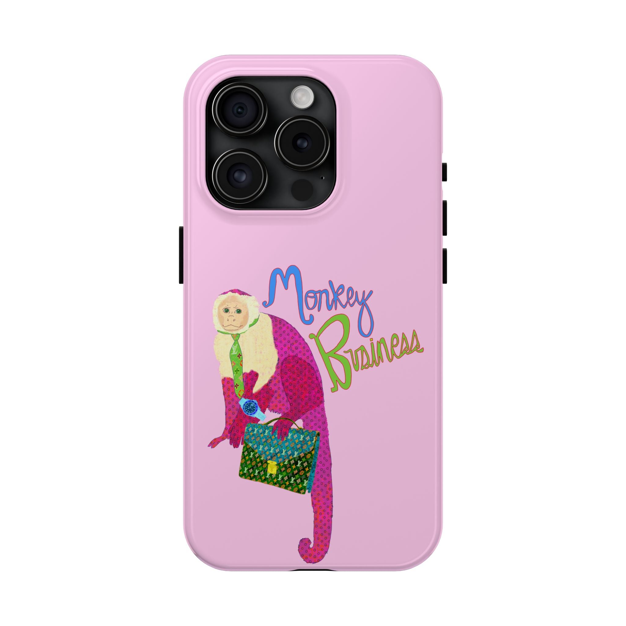 Monkey Business Pink Phone Case