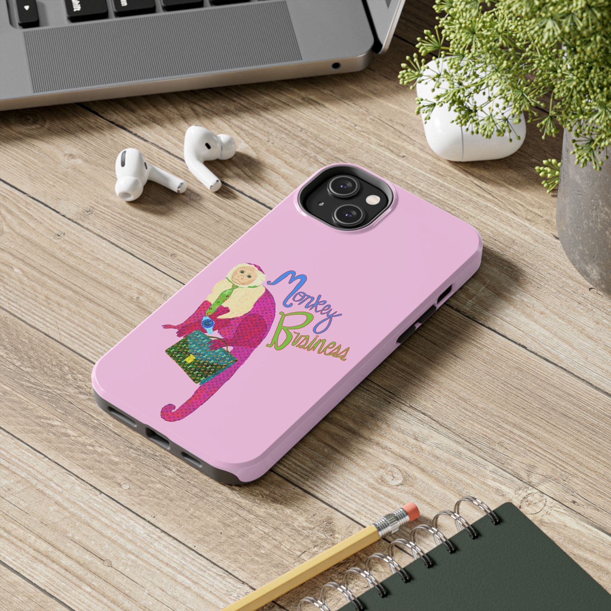 Monkey Business Pink Phone Case