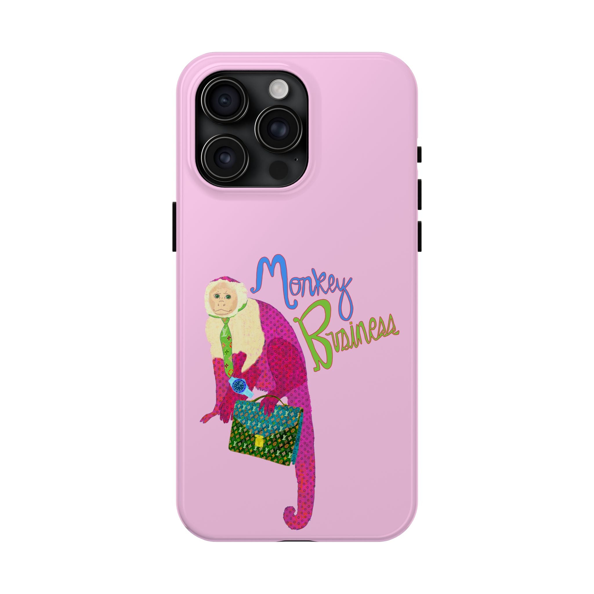 Monkey Business Pink Phone Case