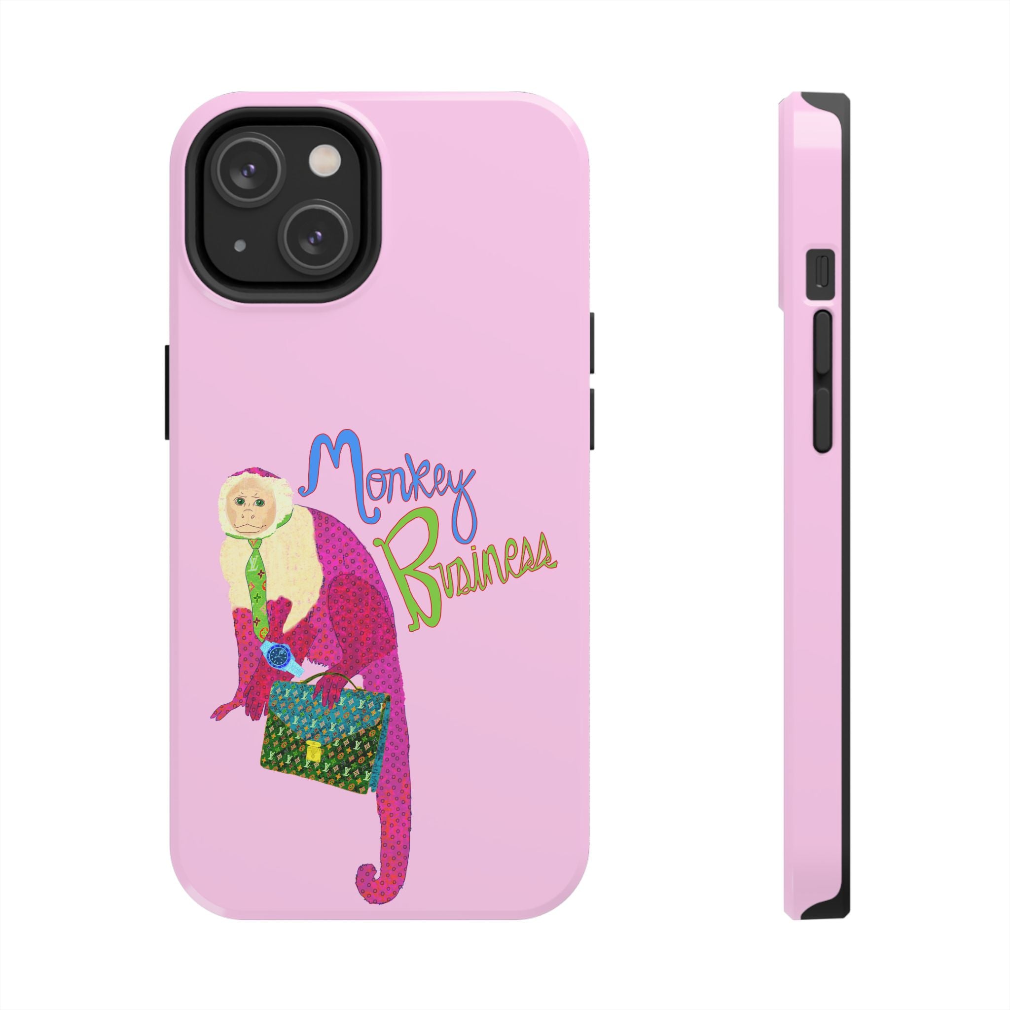 Monkey Business Pink Phone Case