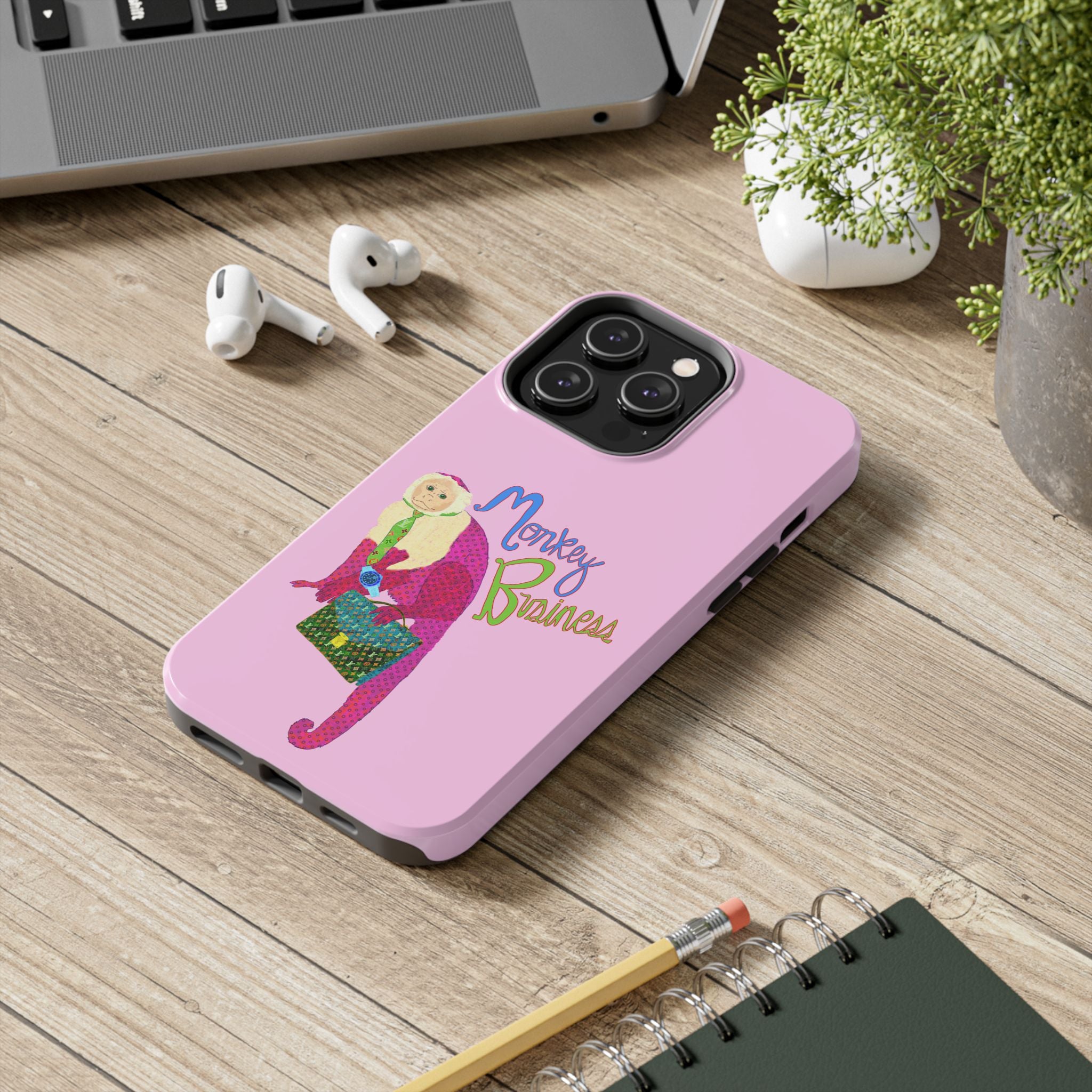 Monkey Business Pink Phone Case