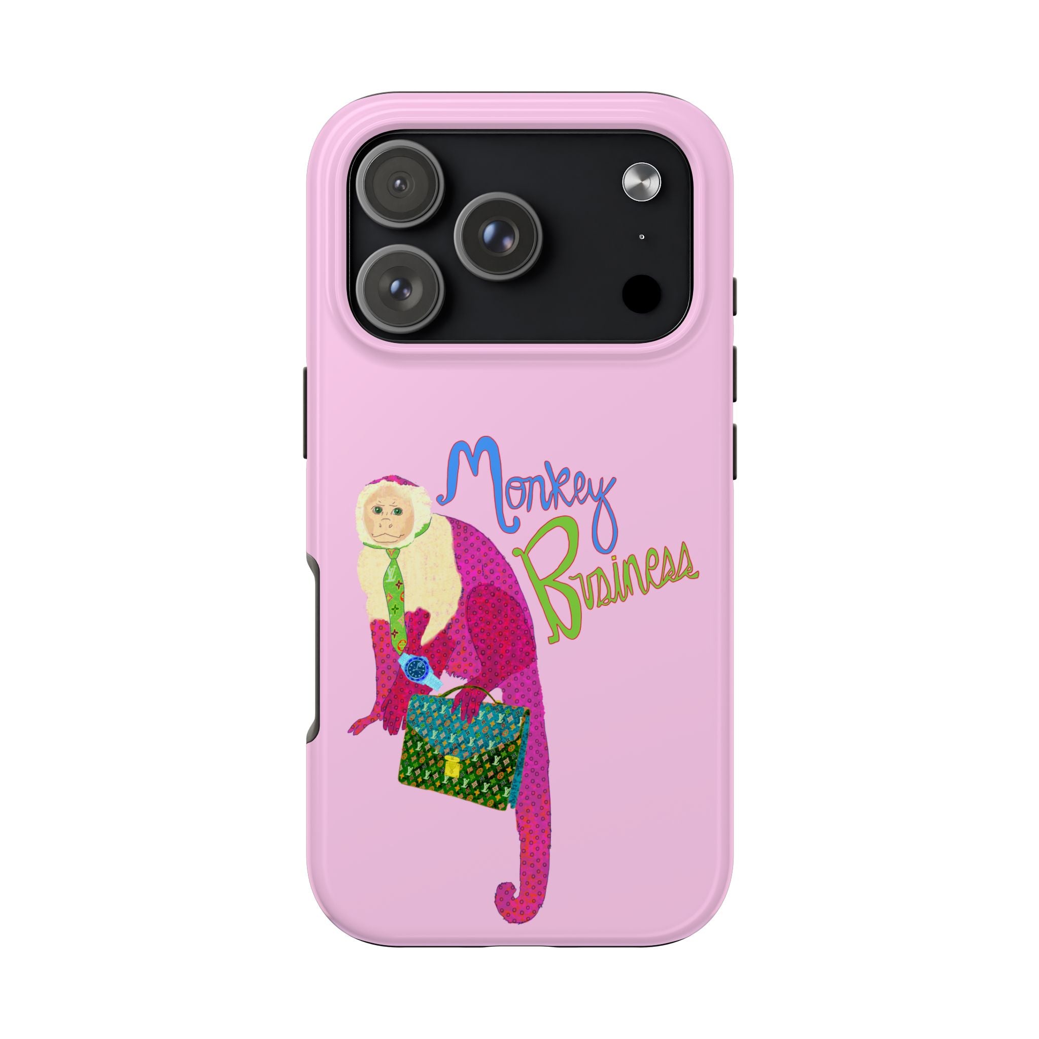 Monkey Business Pink Phone Case