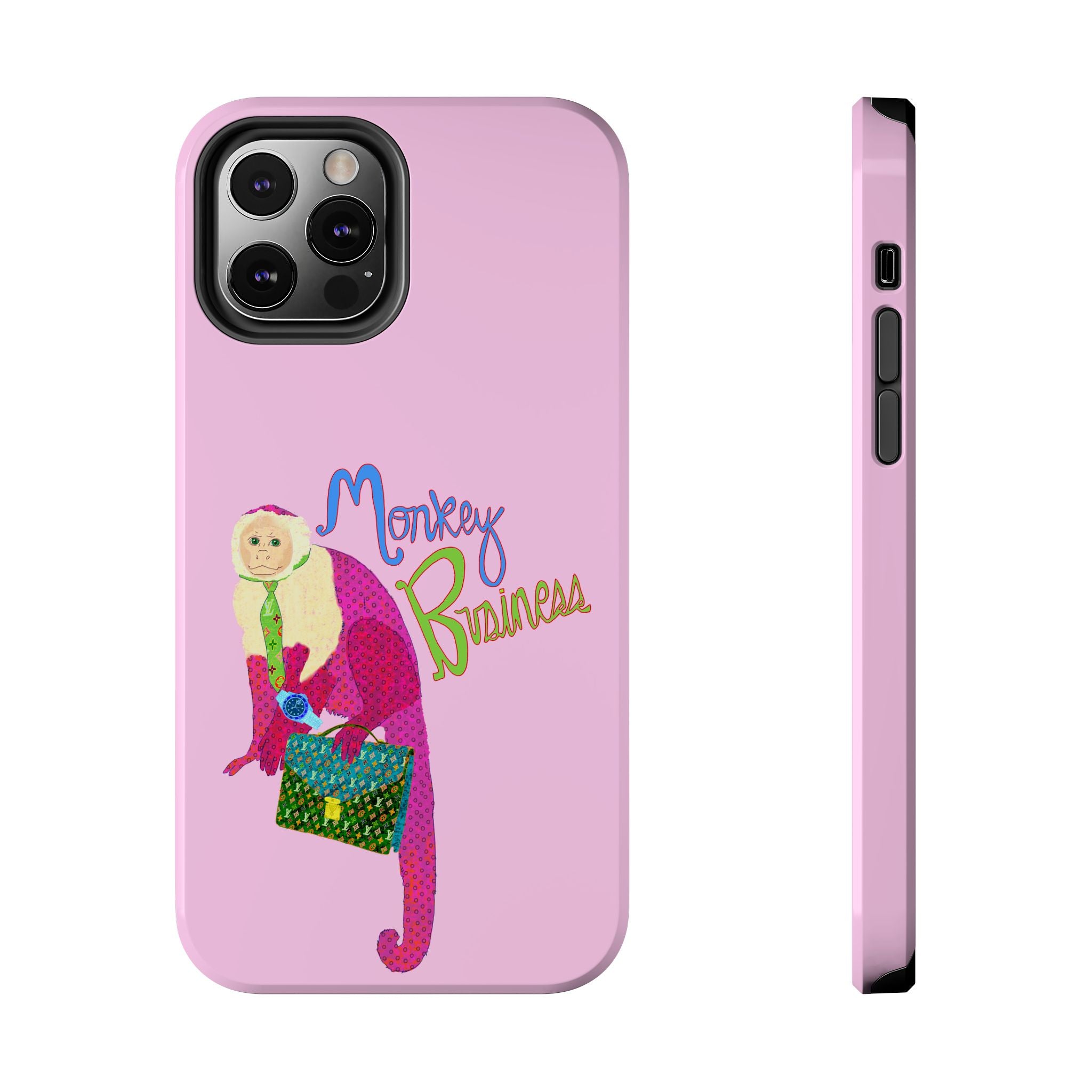 Monkey Business Pink Phone Case
