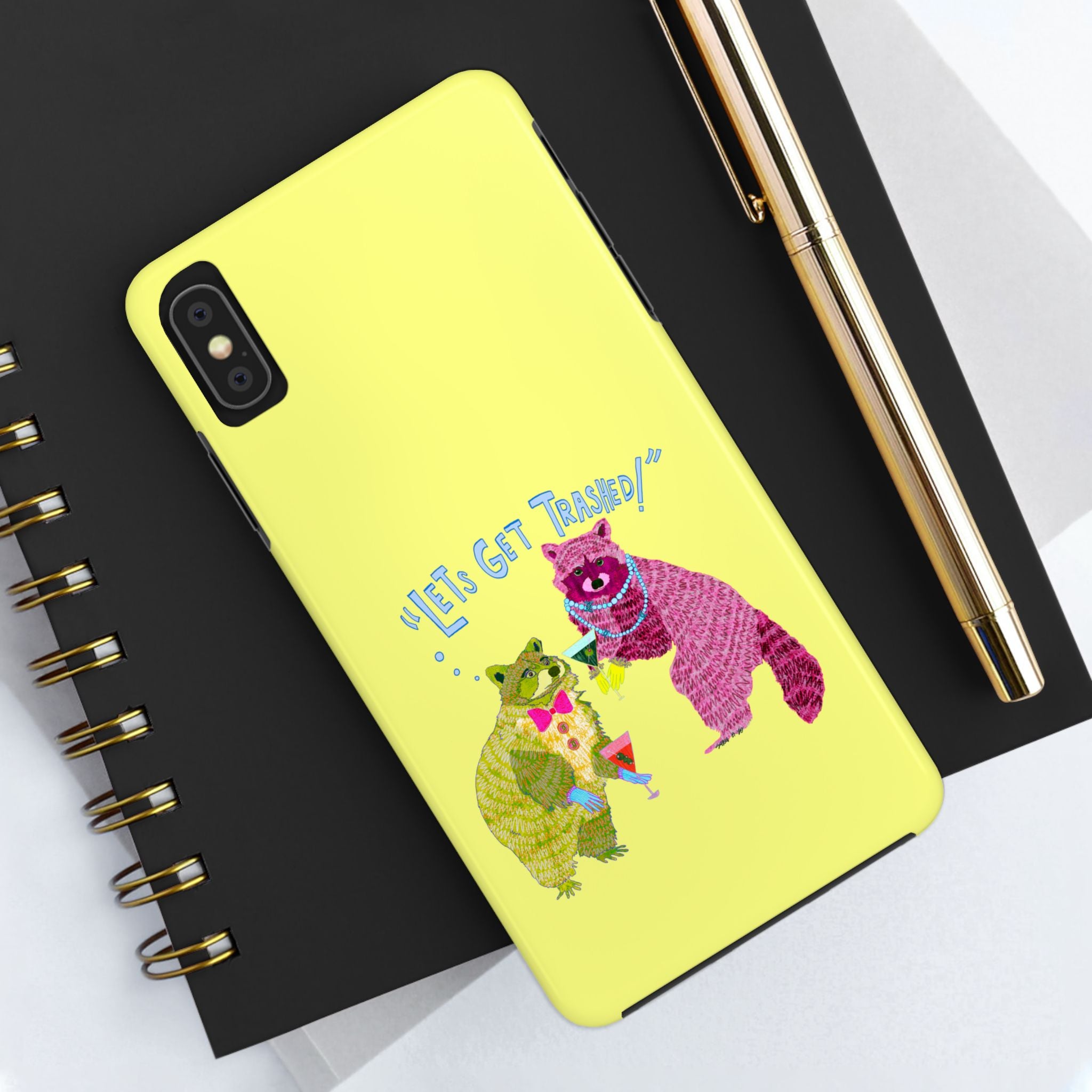 Lets Get Trashed Yellow Phone Case