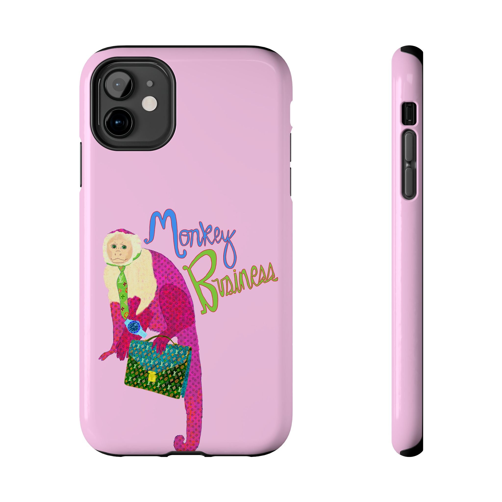 Monkey Business Pink Phone Case