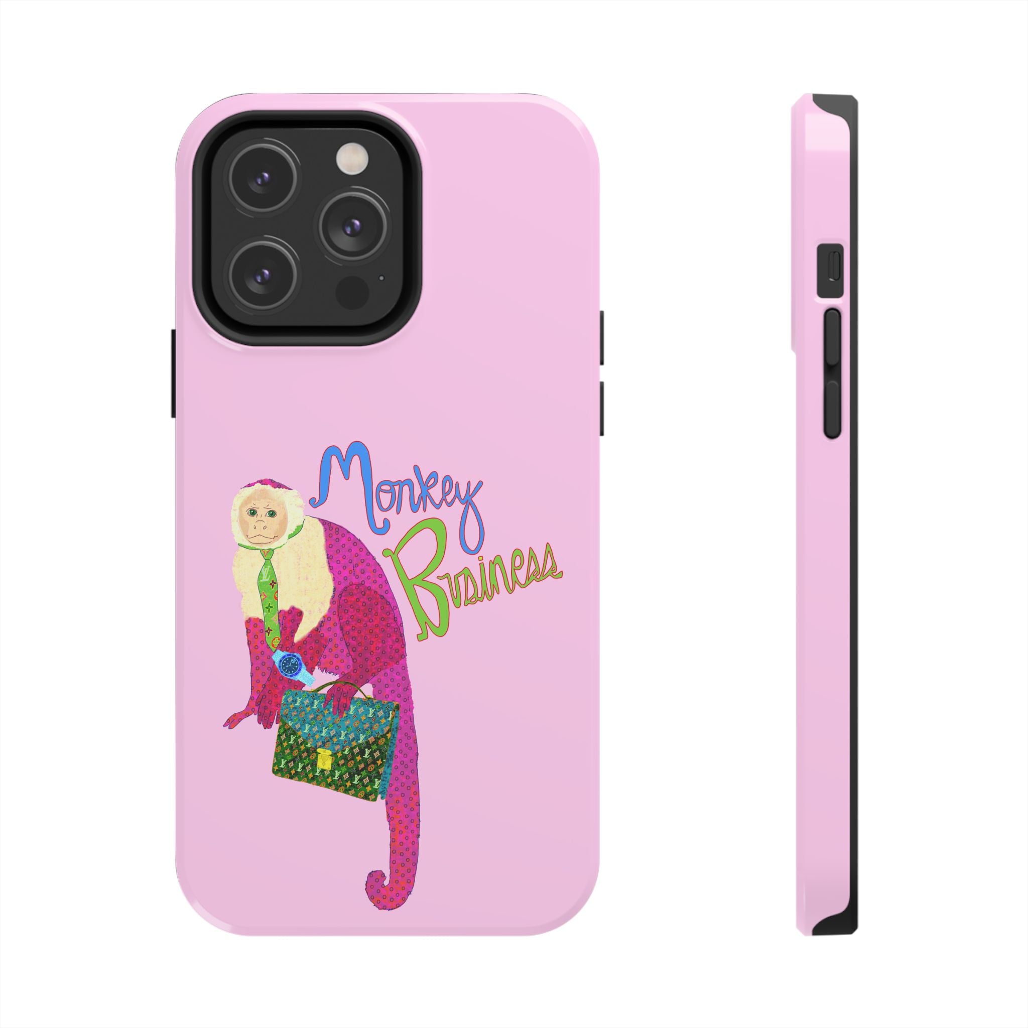 Monkey Business Pink Phone Case