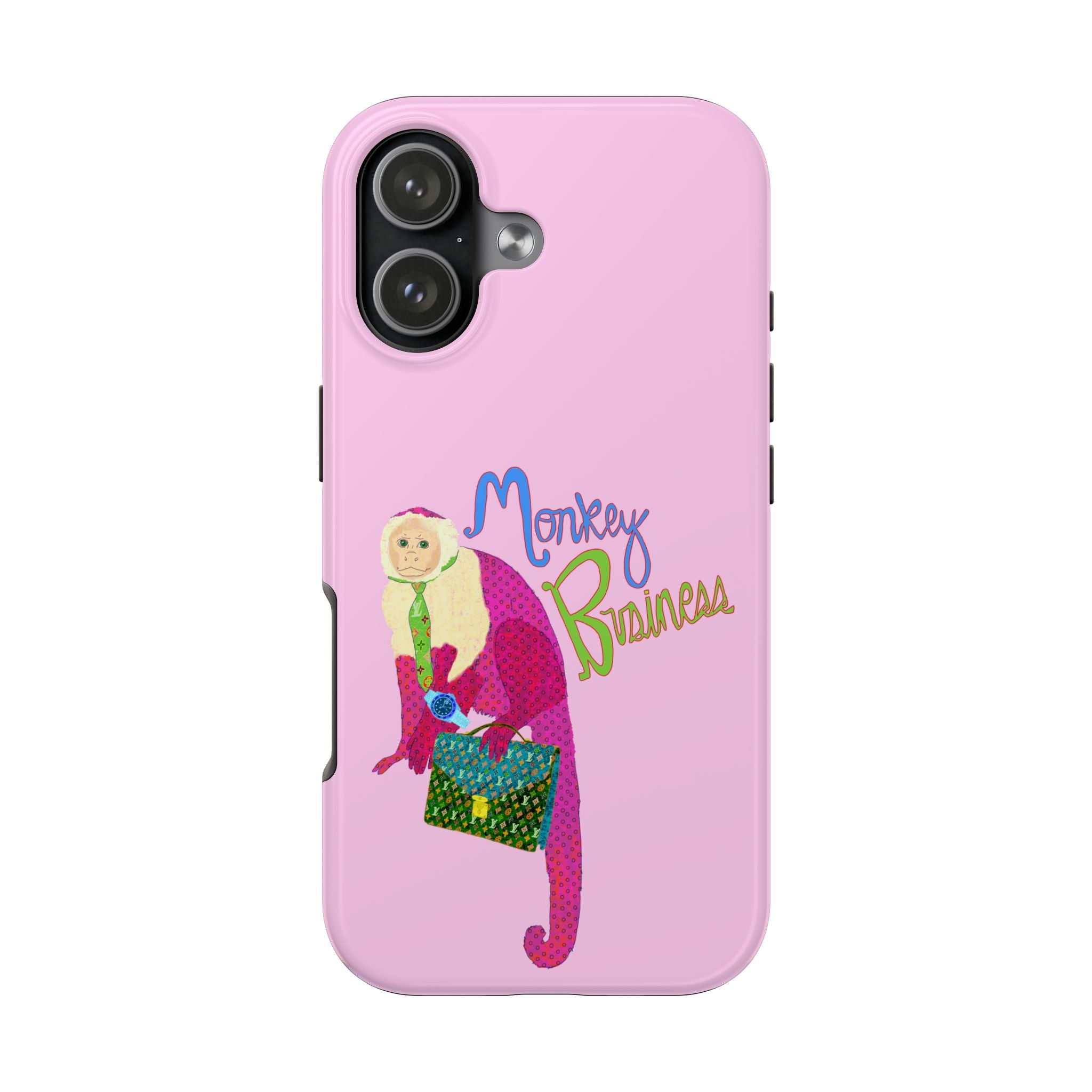 Monkey Business Pink Phone Case
